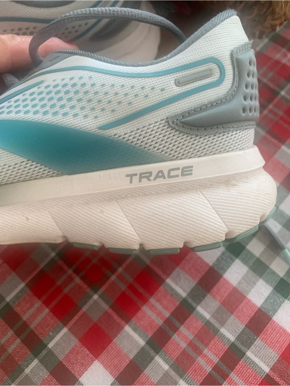 Brooks Running Shoe with Light Gray Upper and Teal Logo - Picture 2 of 4